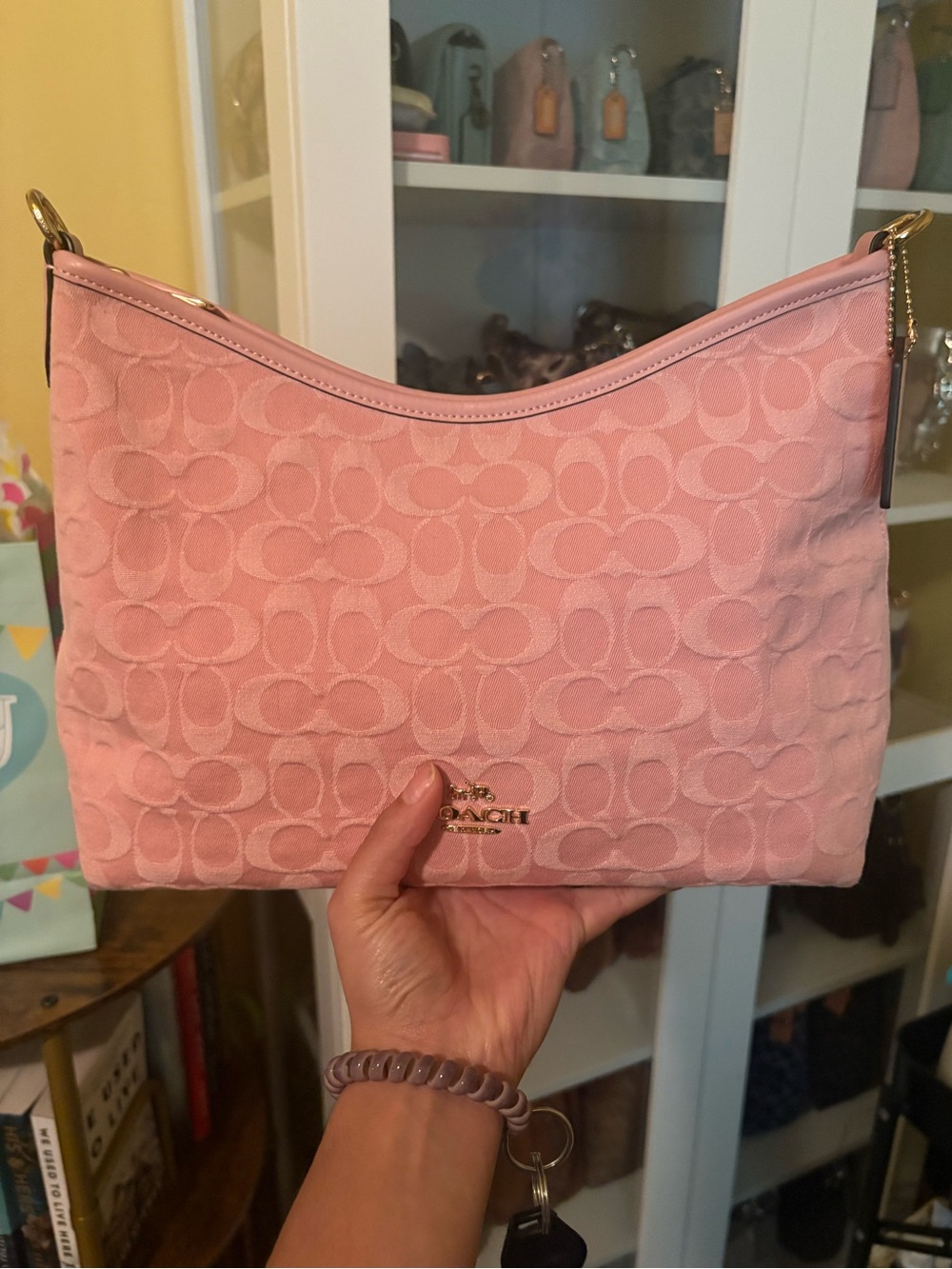 Coach pink denim laurel